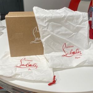 Christian Louboutin empty shoe box with 2 dust bags 11”x8”x4”s